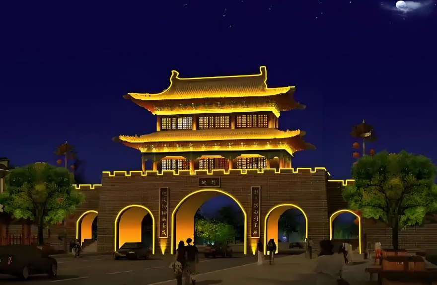 古建筑墙面灯光设计